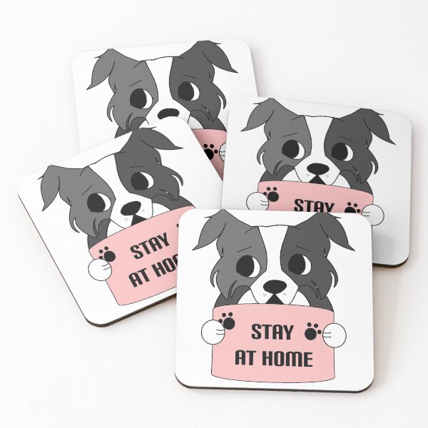 Item preview, Stay at home 2020 - Border collie sheepdog shepherd giving social distancing advice designed and sold by Ralph Hossepian.