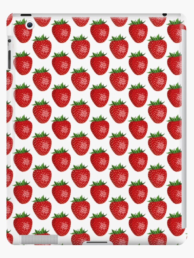 Strawberry Design, Cute Red Strawberries on White Background: Fruit Pattern  Summer Gifts iPad Case & Skin for Sale by tamdevo1