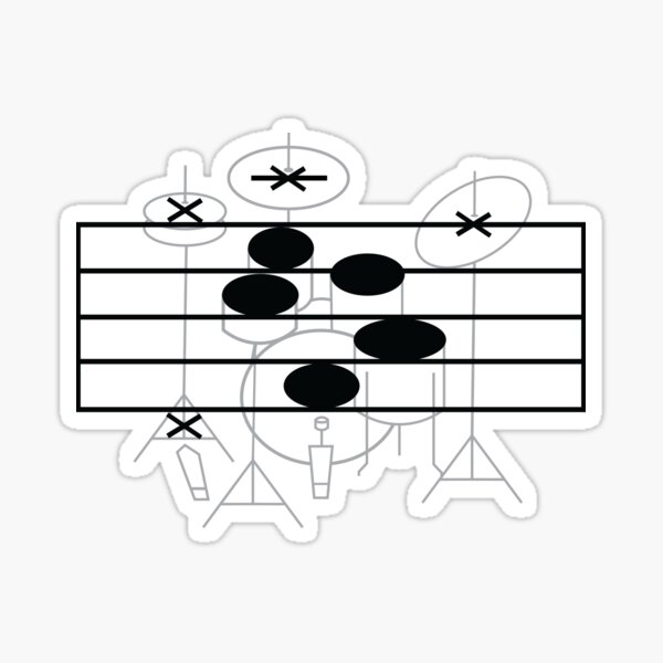 Item preview, Drum Set Notation Chart designed and sold by whitmee.