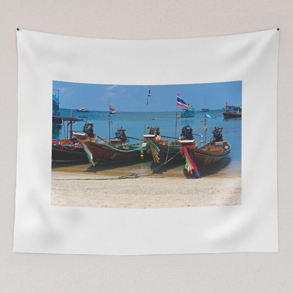 Item preview, Beautiful Boats Of Thai Islands With Lucky Flags  designed and sold by Peshi FPV.