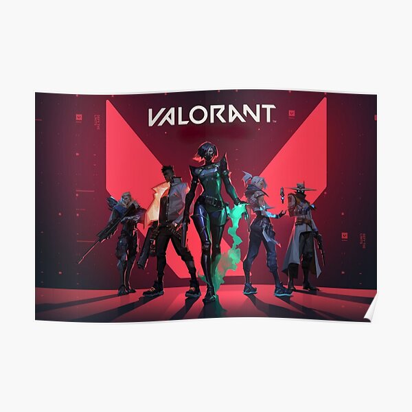 Logotipo y personajes de Valorant Póster