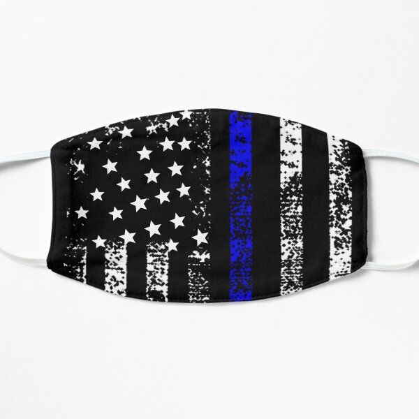 Thin Blue Line US Flag Face Mask DISTRESSED Police Gift Cop USA Mask
