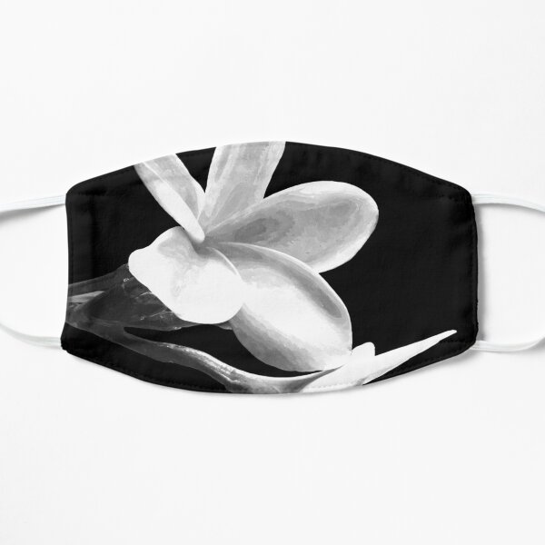 White Flowers Black Background Mask