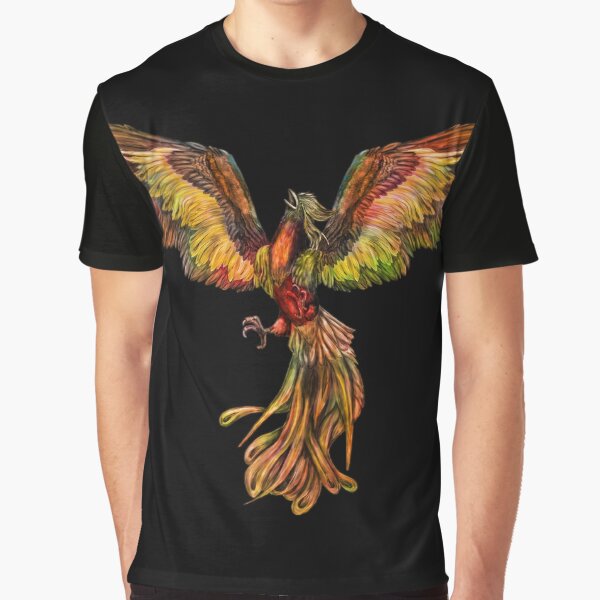 Aperçu de l'œuvre Phoenix Rising - sur fond noir créée et vendue par Nartissima.