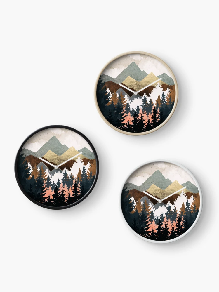 Thumbnail 3 of 4, Clock, Forest View designed and sold by spacefrogdesign.