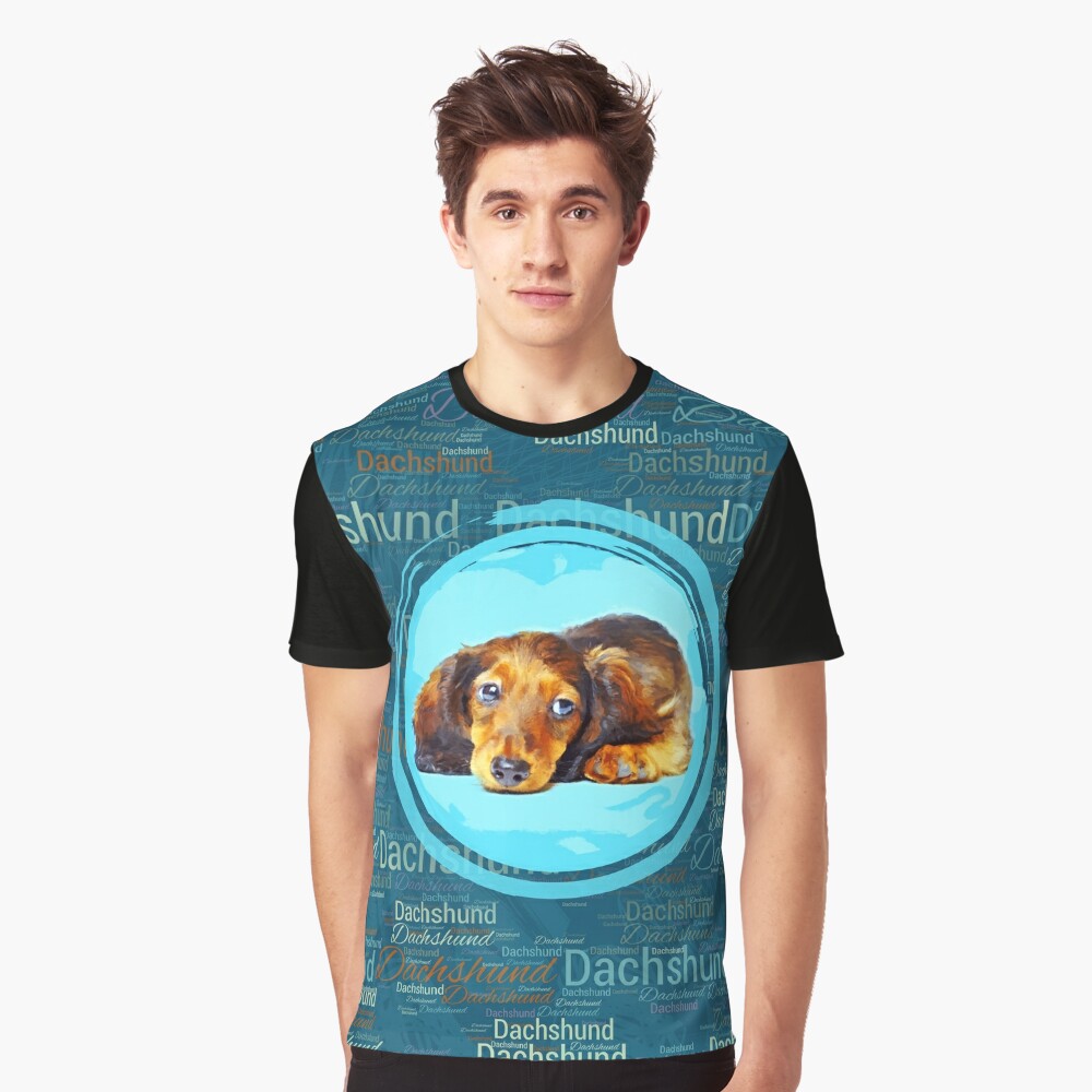 Cute Longhaired Dachshund Puppy T Shirt By K9printart Redbubble