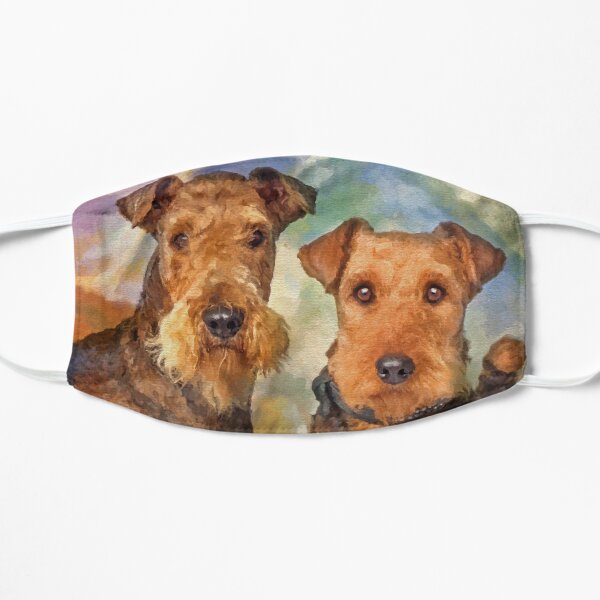 Airedale Terriers Portrait Mixed Media Mask