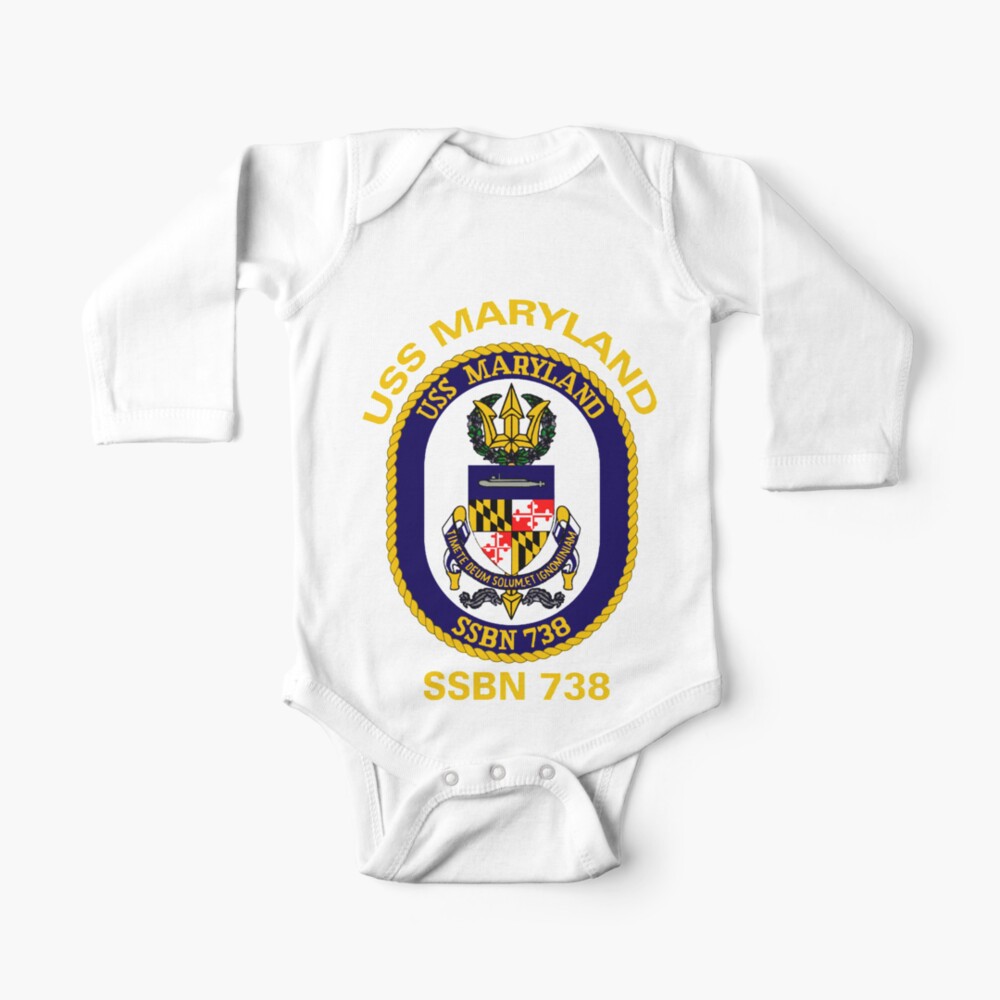 Uss Maryland Ssbn 738 Crest For Dark Colors Baby One Piece By Spacestuffplus Redbubble