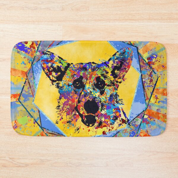 Item preview, Colorful Corgi Portrait Abstract Mixed Media designed and sold by k9printart.