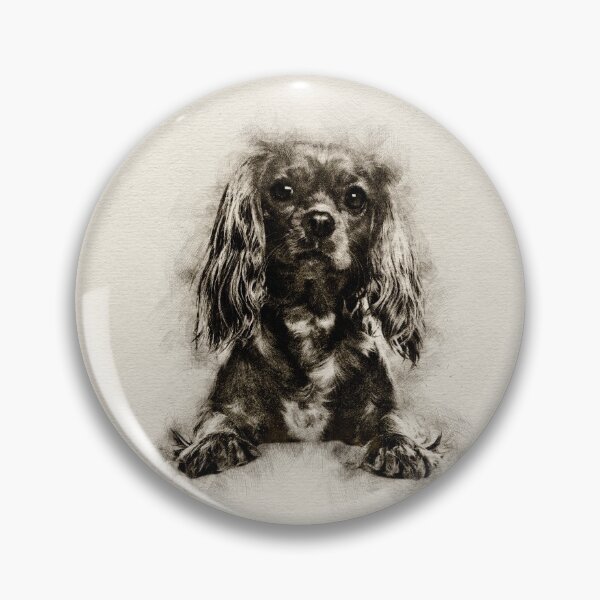 Item preview, Cavalier King Charles Spaniel Puppy Sketch designed and sold by k9printart.