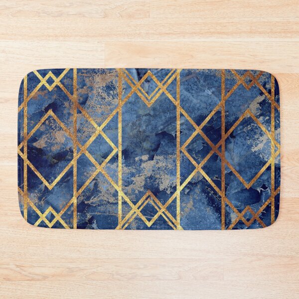 Item preview, Navy Gold Geometric Stone designed and sold by MA DESIGNS.