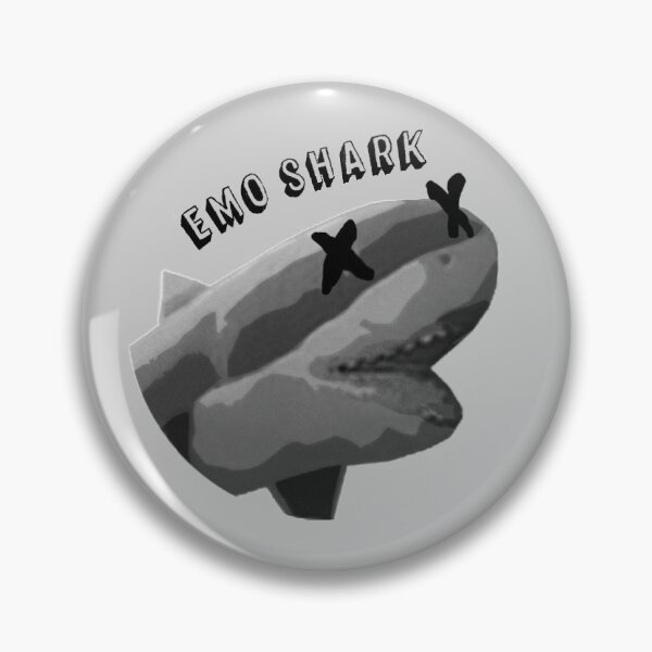 Item preview, Emo Shark - Sharktreuse - Buttons, Bottles, Socks designed and sold by octopunkmedia.