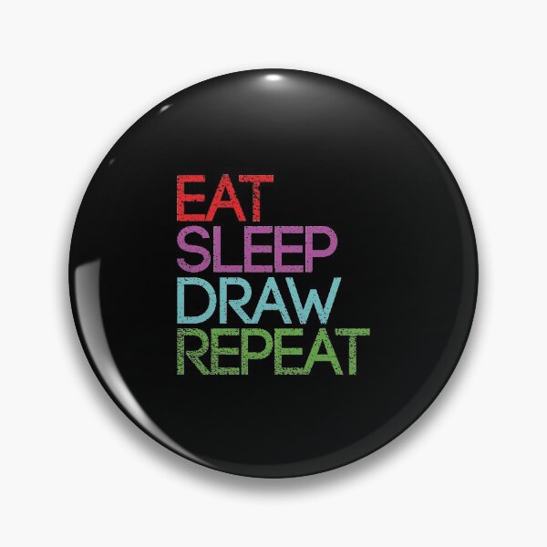 Item preview, EAT SLEEP DRAW REPEAT distressed vintage artist slogan text design designed and sold by MacPean.