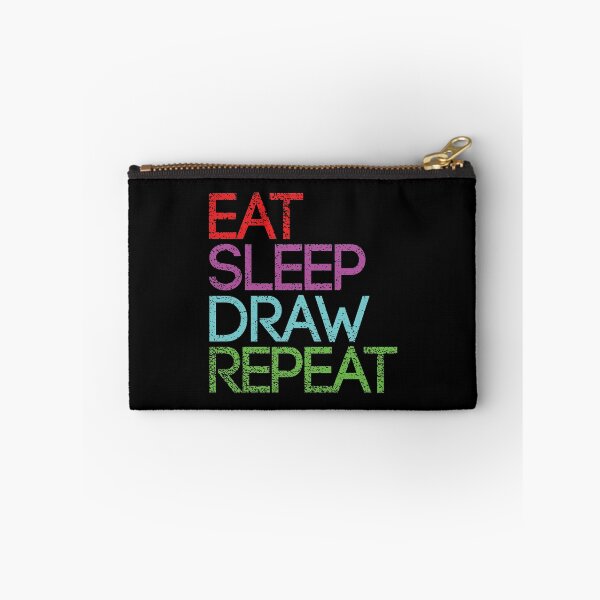 Item preview, EAT SLEEP DRAW REPEAT distressed vintage artist slogan text design designed and sold by MacPean.