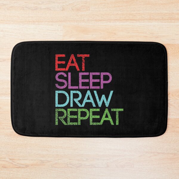 Item preview, EAT SLEEP DRAW REPEAT distressed vintage artist slogan text design designed and sold by MacPean.