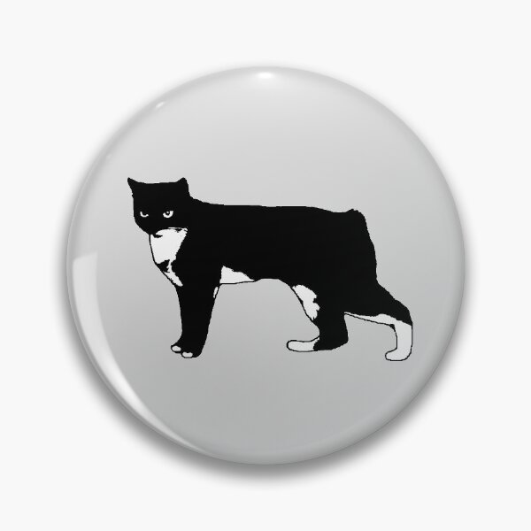 Item preview, Pixel the Black and White Manx Cat ❤ White Eyes designed and sold by pixelmountain.