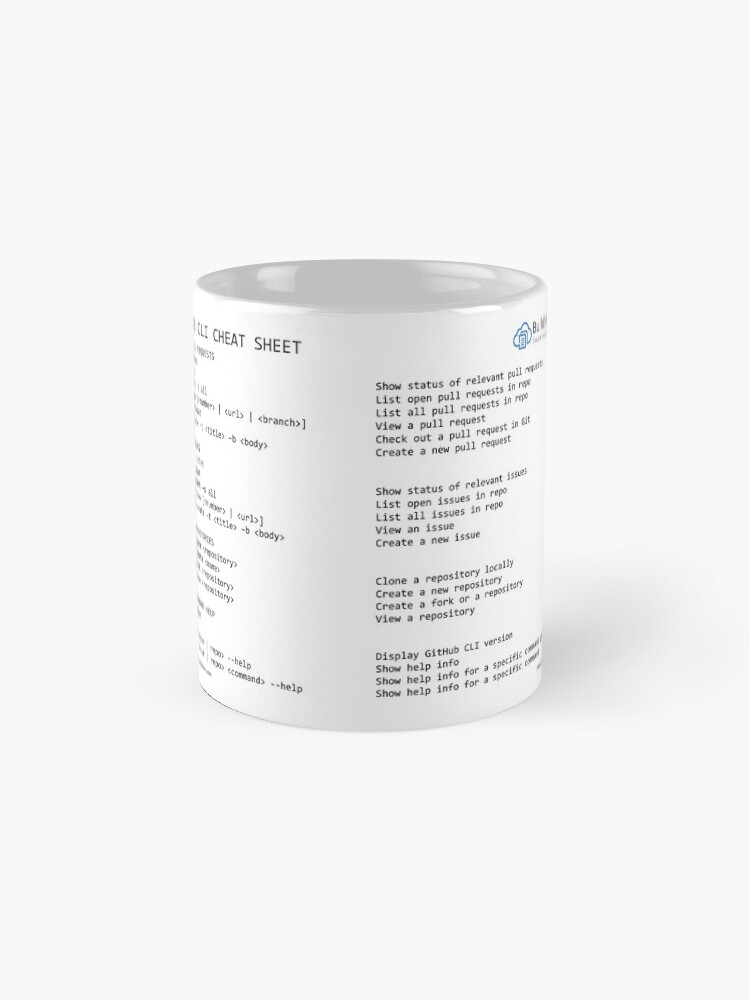 Alternate view of GitHub CLI Cheat Sheet from Build5Nines.com Mug