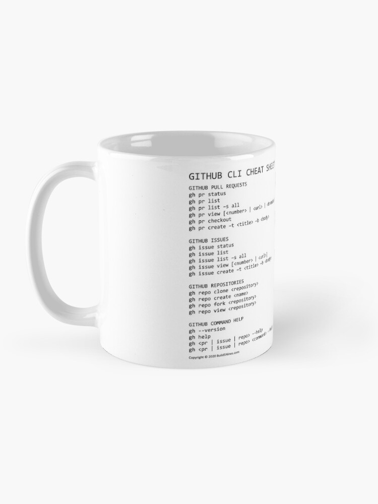 Alternate view of GitHub CLI Cheat Sheet from Build5Nines.com Mug