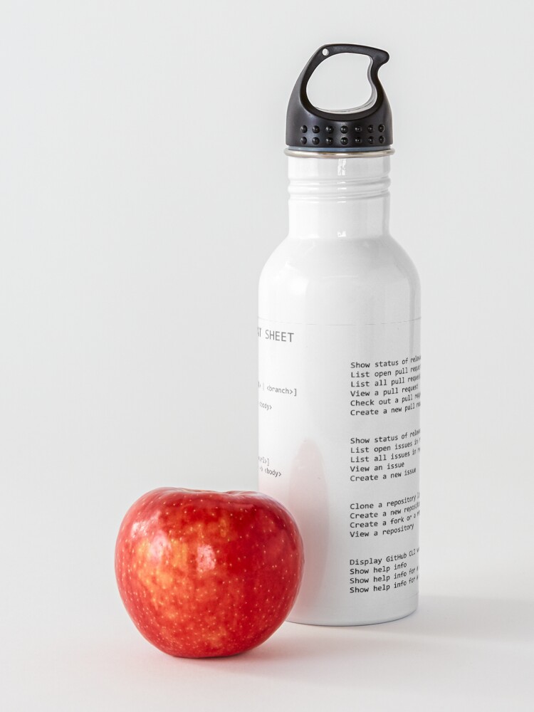 Alternate view of GitHub CLI Cheat Sheet from Build5Nines.com Water Bottle