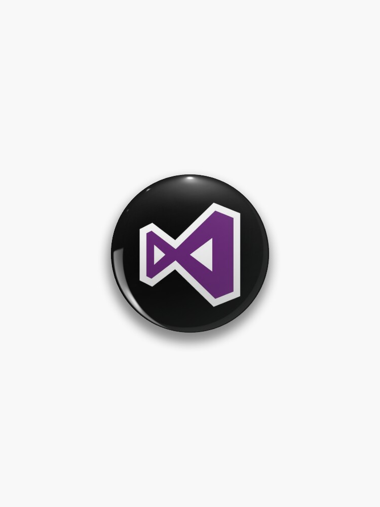 visual studio logo pin by vladocar redbubble redbubble