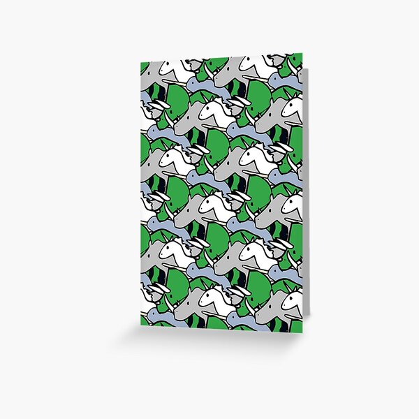 Item preview, Horned Warrior Friends pattern (unicorn, narwhal, triceratops, rhino) designed and sold by jezkemp.