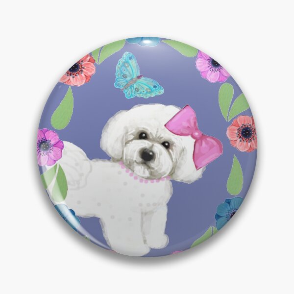 Item preview, Bichon frise dog and Butterflies designed and sold by MagentaRose.