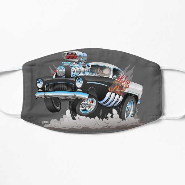 Classic 55 Hot Rod Funny Car Cartoon Mask