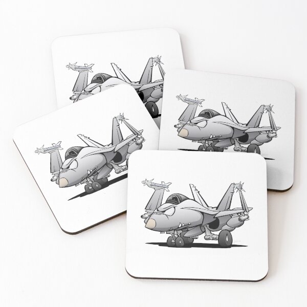 Item preview, F/A-18 Hornet Military Naval Fighter Jet Airplane Cartoon designed and sold by hobrath.