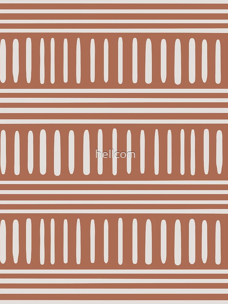 Thumbnail 3 of 3, Scarf, Terracotta Hand Drawn Geometric Pattern designed and sold by hellcom.