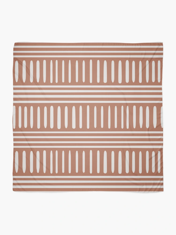 Thumbnail 2 of 3, Scarf, Terracotta Hand Drawn Geometric Pattern designed and sold by hellcom.