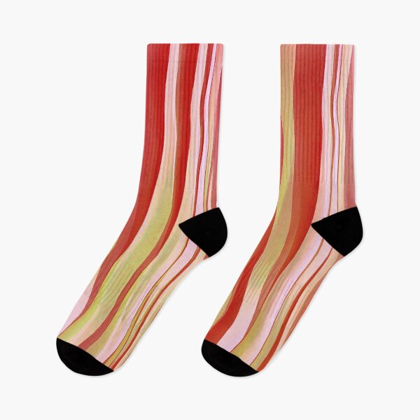 Item preview, Living Coral and Blood Orange Striped Pattern designed and sold by taiche.