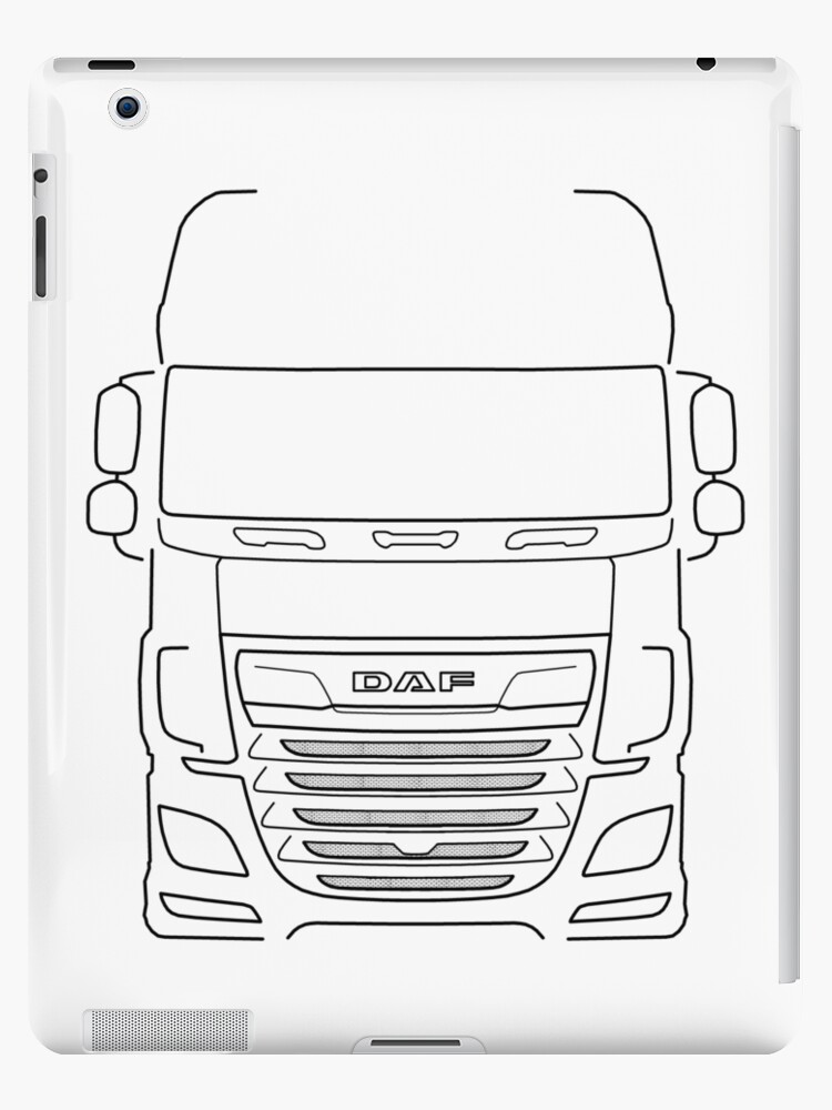 Daf Xf Series Truck Outline Graphic Black Ipad Case Skin By Soitwouldseem Redbubble