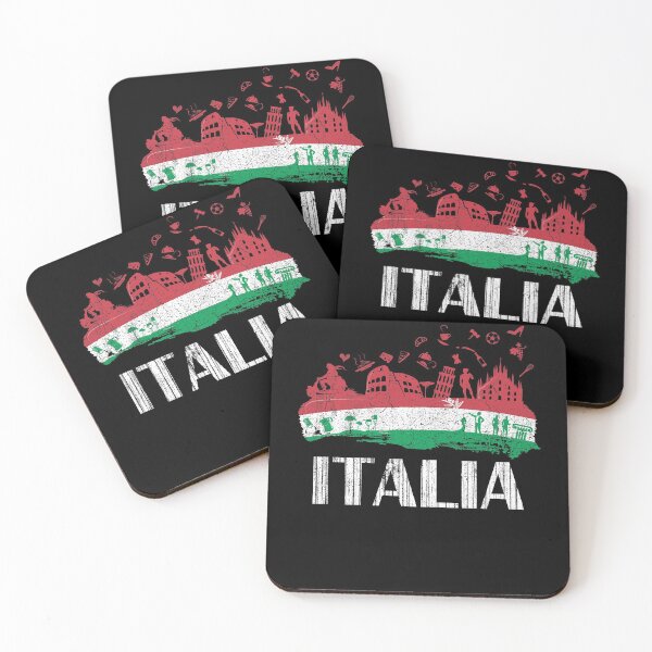 Item preview, Italy - Italia Proud Vintage Flag With National Symbols Italy Lovers Tourists Fans Souvenir Cool Italianio Gift designed and sold by FunnySunny T-Shirts.