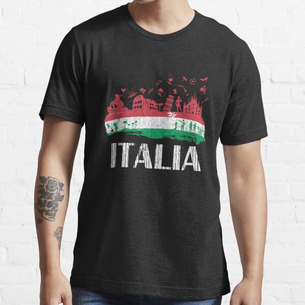 italia Italian Flag Vintage Graphic - Italy Lovers Tourists Souvenir Cool National Gift Flag of Italy Essential T-Shirt | Redbubble