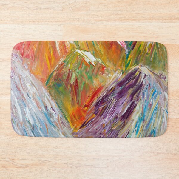 Item preview, Glacier - Abstract Expressionistic Art in Vivid Icy Hues of Blue, Red, Green and Purple designed and sold by KarenRHarris.