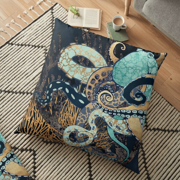 Metallic Octopus II Floor Pillow
