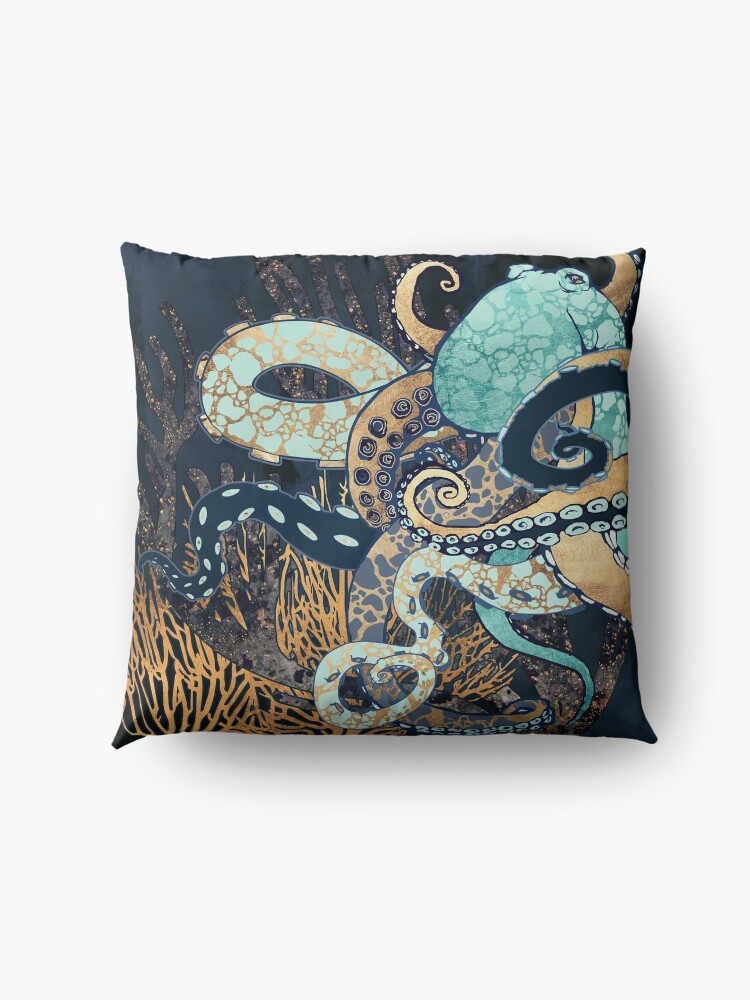 Alternate view of Metallic Octopus II Floor Pillow