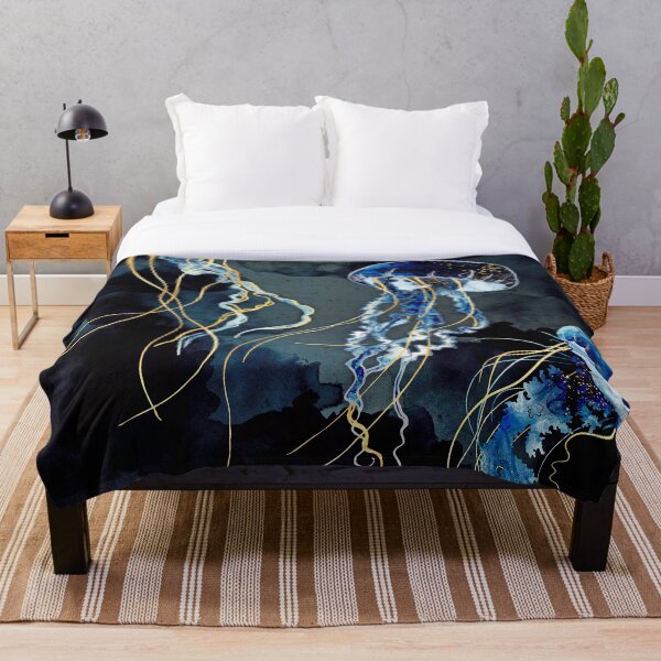 Metallic Ocean III Throw Blanket
