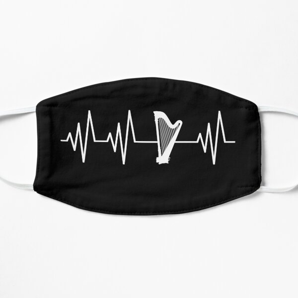 Harp Heartbeat Shirt Harp Lovers Player Gift Flat Mask