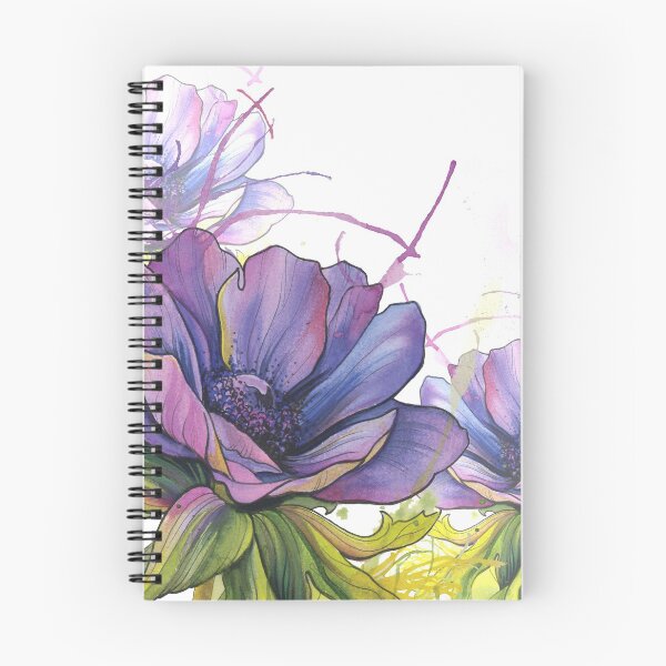 Item preview, Purple Watercolour Anemone Flower ink splash pattern designed and sold by TattooZanda.