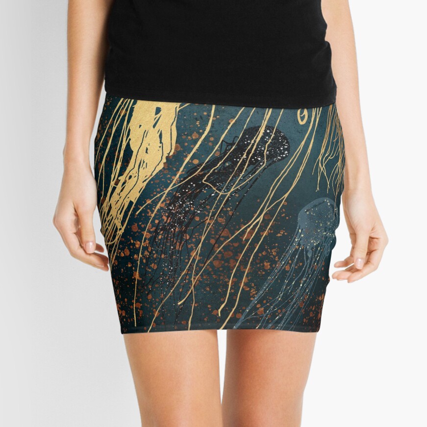 Metallic Jellyfish Mini Skirt