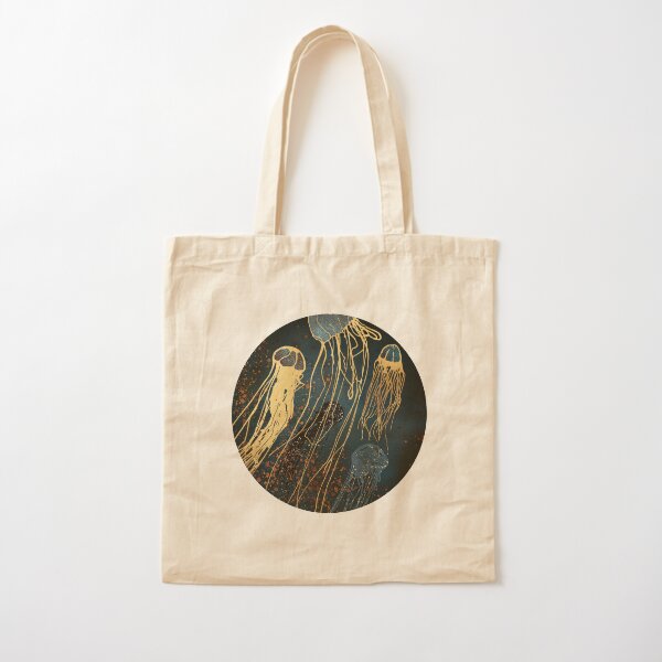 Metallic Jellyfish Cotton Tote Bag