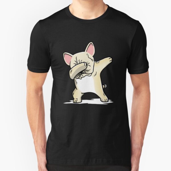 Funny Dabbing Cream French Bulldog Dog Slim Fit T-Shirt