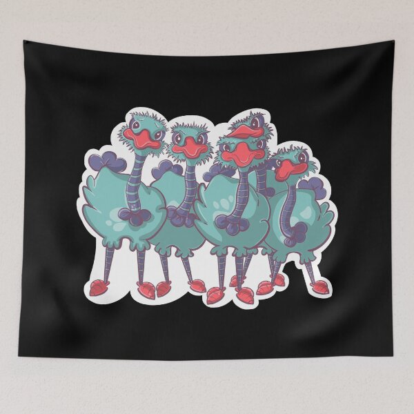 Item preview, Cartoon Ostrich Family designed and sold by DebbieJoyArt.
