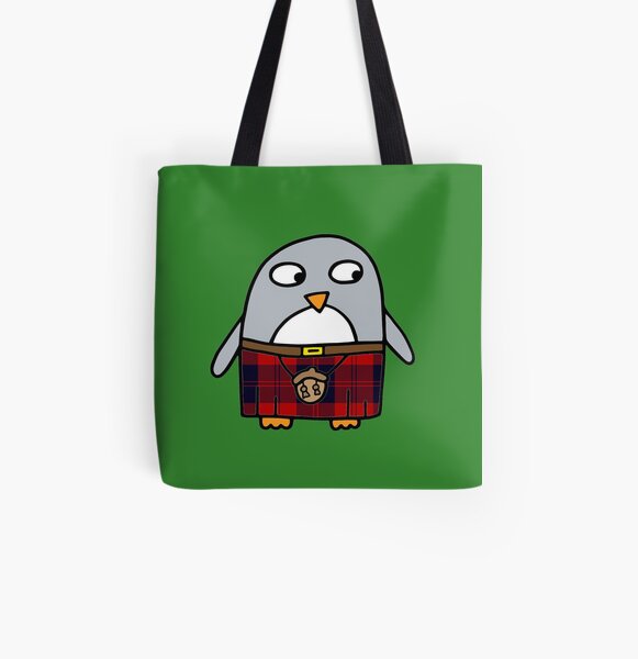 Scottish Kilty Penguin All Over Print Tote Bag