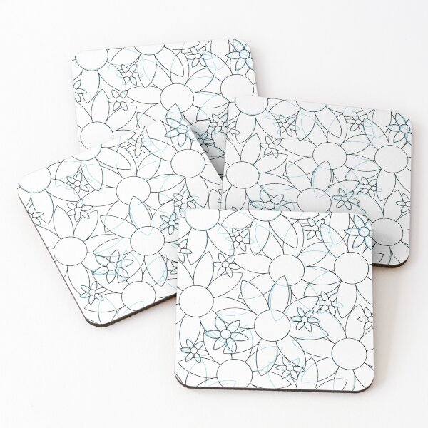 Item preview, Overlaying daisies in blue designed and sold by rosannalouise.