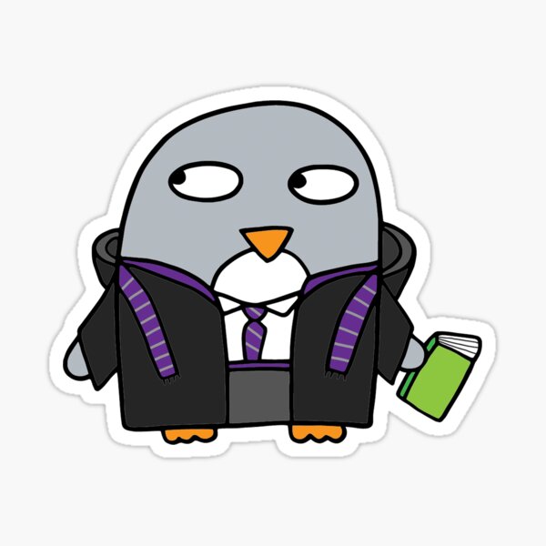 Magical reading wizard penguin Sticker