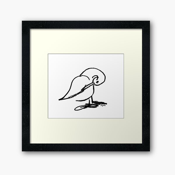 Duck scratching Framed Art Print