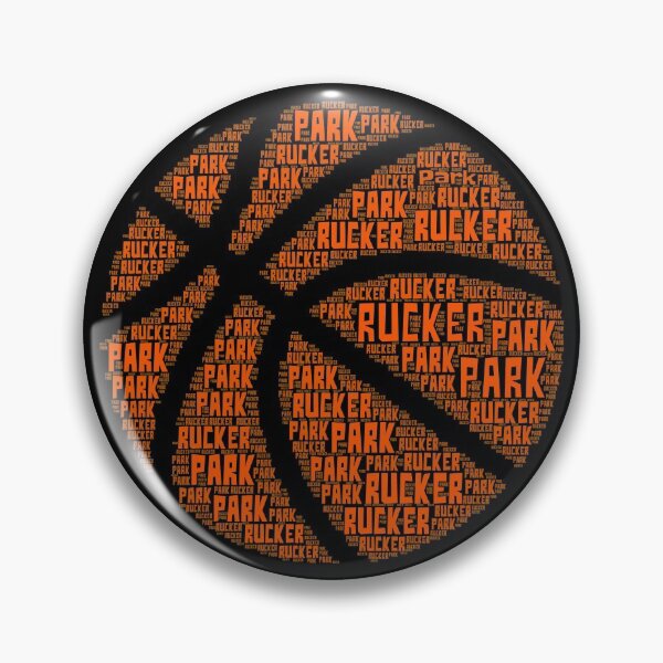 Item preview, Rucker Park typographic word cloud basketball shape design designed and sold by COURT-VISION.