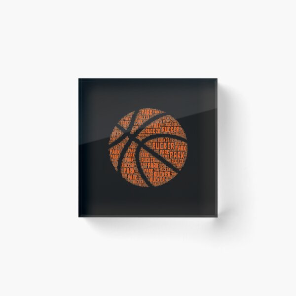 Item preview, Rucker Park typographic word cloud basketball shape design designed and sold by COURT-VISION.